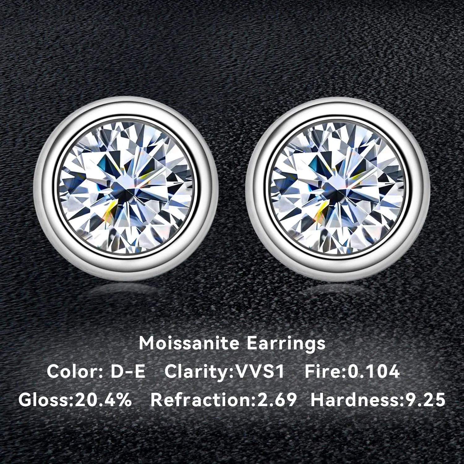 Moissanite Earrings for Women, 925 Sterling Silver 0.5-1ct D Color VVS1 Moissanite Stud Earrings, Hypoallergenic Earrings Studs for Sensitive Ears New Year Christmas Gifts