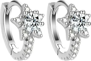 Moissanite Heart Earrings for Women, 14K Gold plated Hypoallergenic Moissanite Dainty Heart Stud Earrings for Women Studs Huggie Hoop Earrings Jewelry Gifts