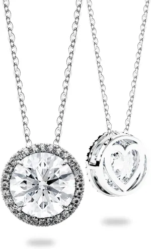 Moissanite Necklace for Women S925 Sterling Silver Jewelry Solitaire Halo Pendant Lab Created Gem for Her Gift for Mothers Day Wedding Anniversary Birthday - to My Wife Daughter Mom Grandma Girlfriend