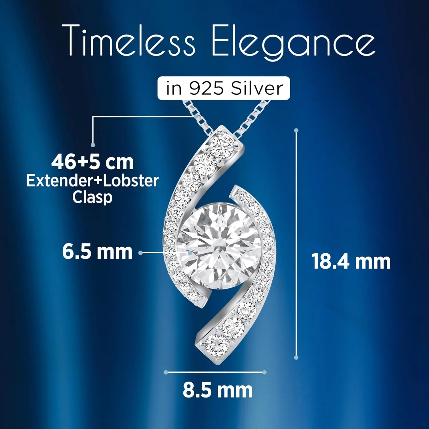 Moissanite Necklace Gift for Her Anniversary Present for Wife Girlfriend Mom Platinum Plated Sterling Silver 12 Carat, D, (VSS1) Moissanite Necklace Gift for Women Mothers Day Valentines Day Christmas Day