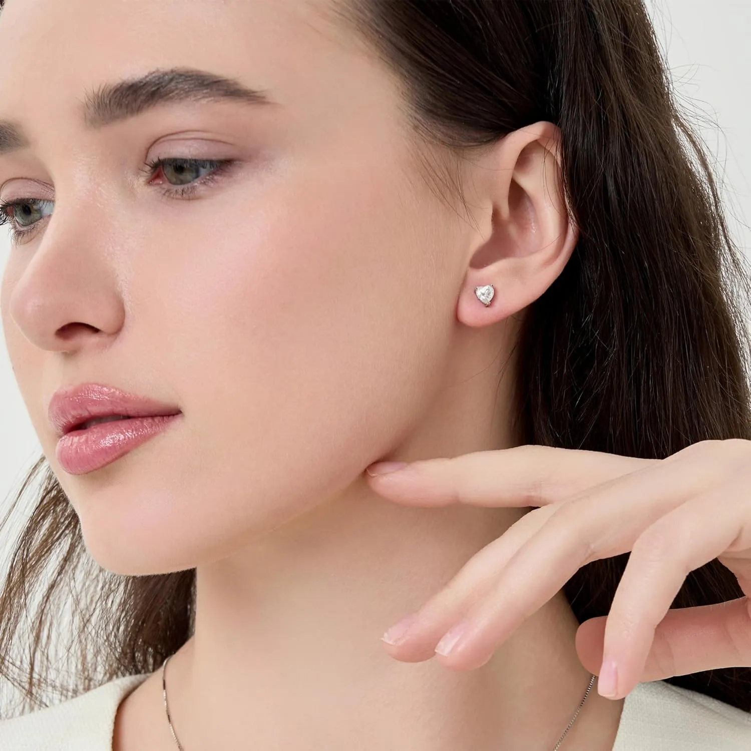 Moissanite Stud Earrings, 0.5-3CT Lab Created Moissanite Earrings Studs 18K White Gold Plated 925 Sterling Silver Earring Jewelry Gifts for Women Men