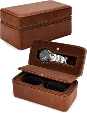 molshine Watch & Sunglasses Portable Case,Eyeglasses & Jewelry Holder Storage Travel Box for Women Men Girl Model