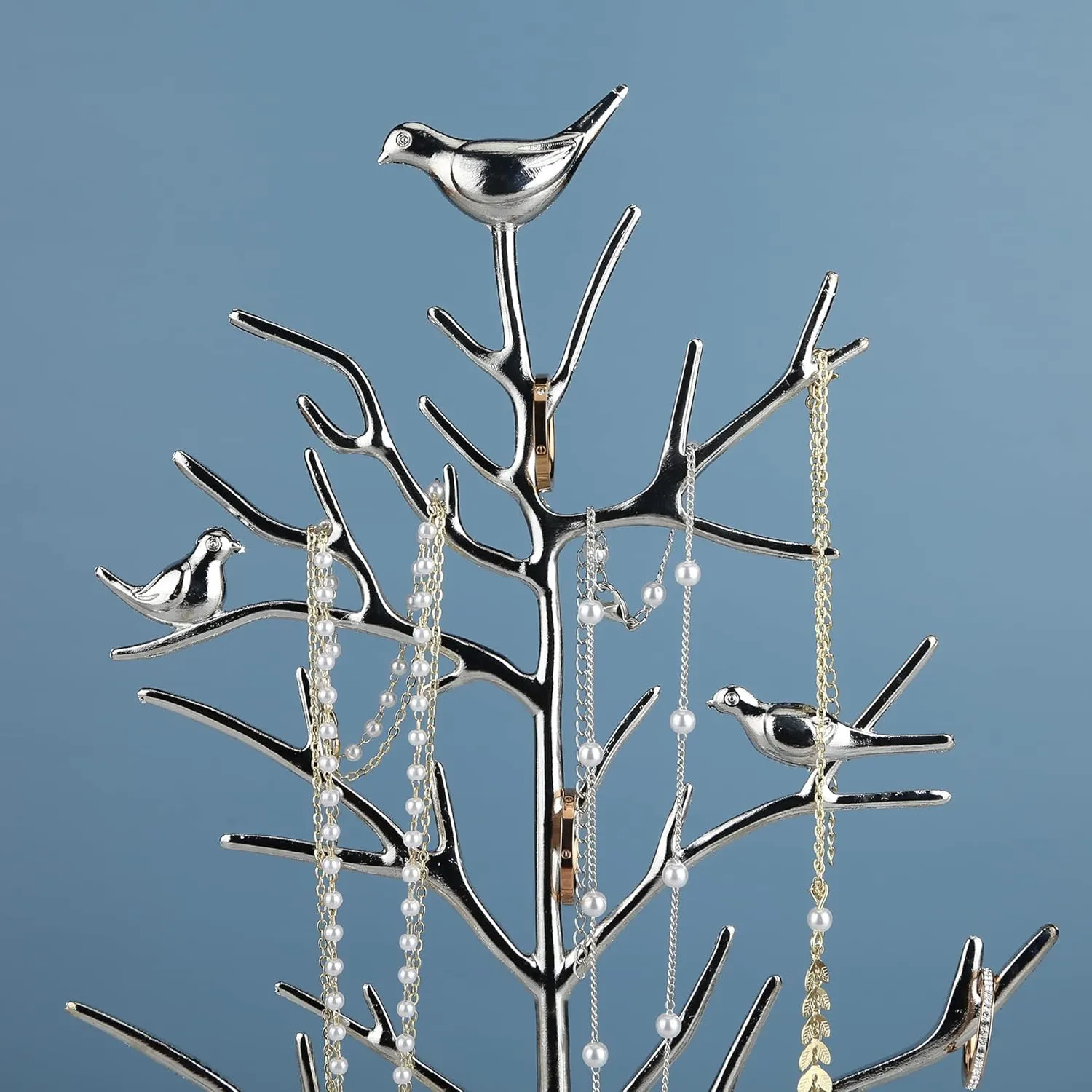 MORE&LESS Tree and Deer Jewelry Rack,for Ring Earrings Necklace Bracelet,Suitable for living rooms, bathrooms,offices,etc.
