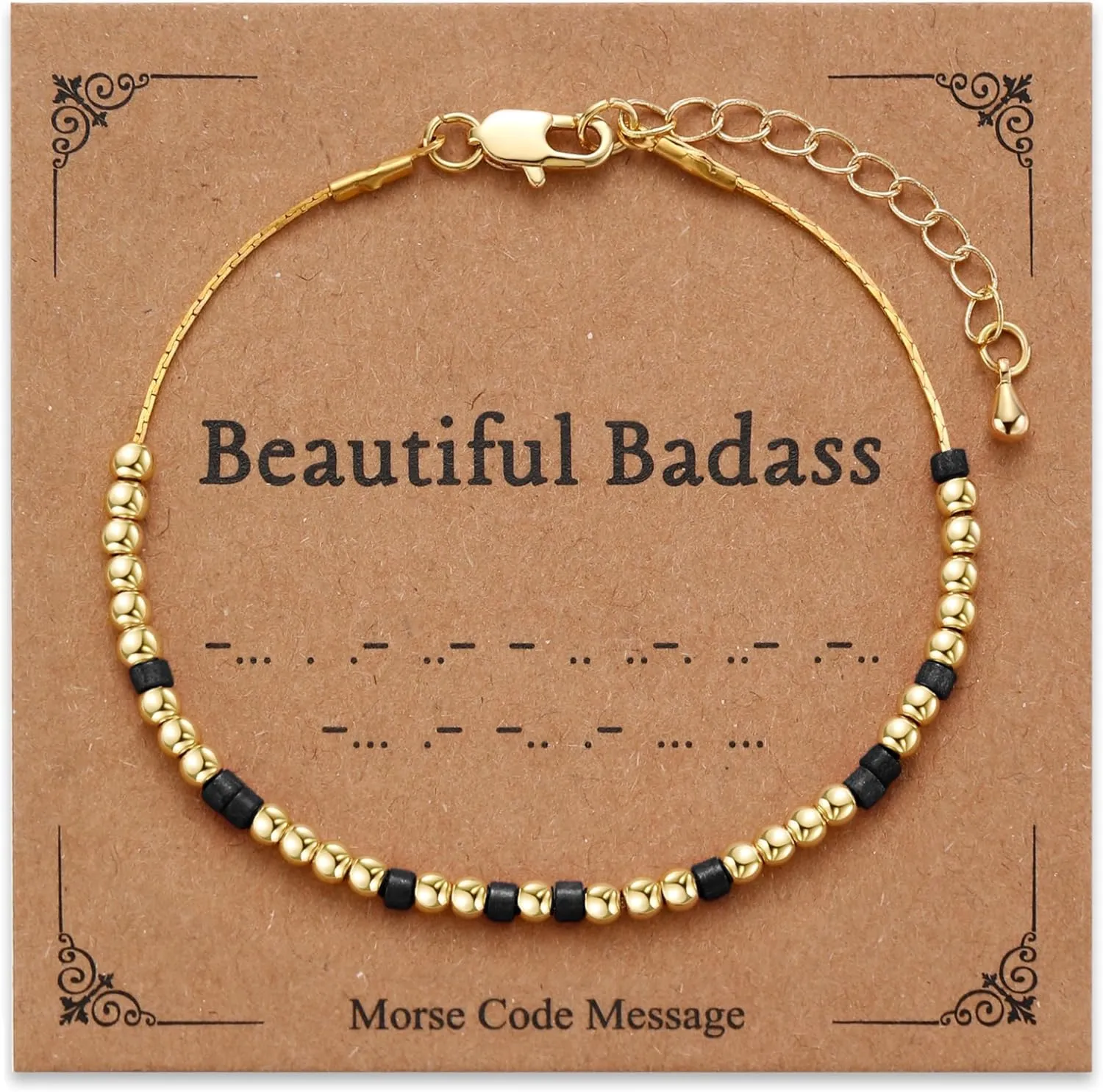 Morse Code Bracelet for Women, Badass Bracelets Funny Birthday Gifts for Women friendship Christmas Gift for Bestie