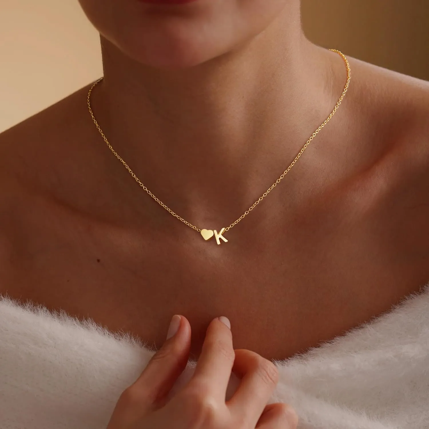 Mother Day Gifts for Mom from Daughter Son - 14K Gold Plated Heart Initial Necklaces for Women, Dainty Tiny Gold Necklace Women Jewelry, Birthday Gift Graduation Gifts for Her Mothers Day Gift