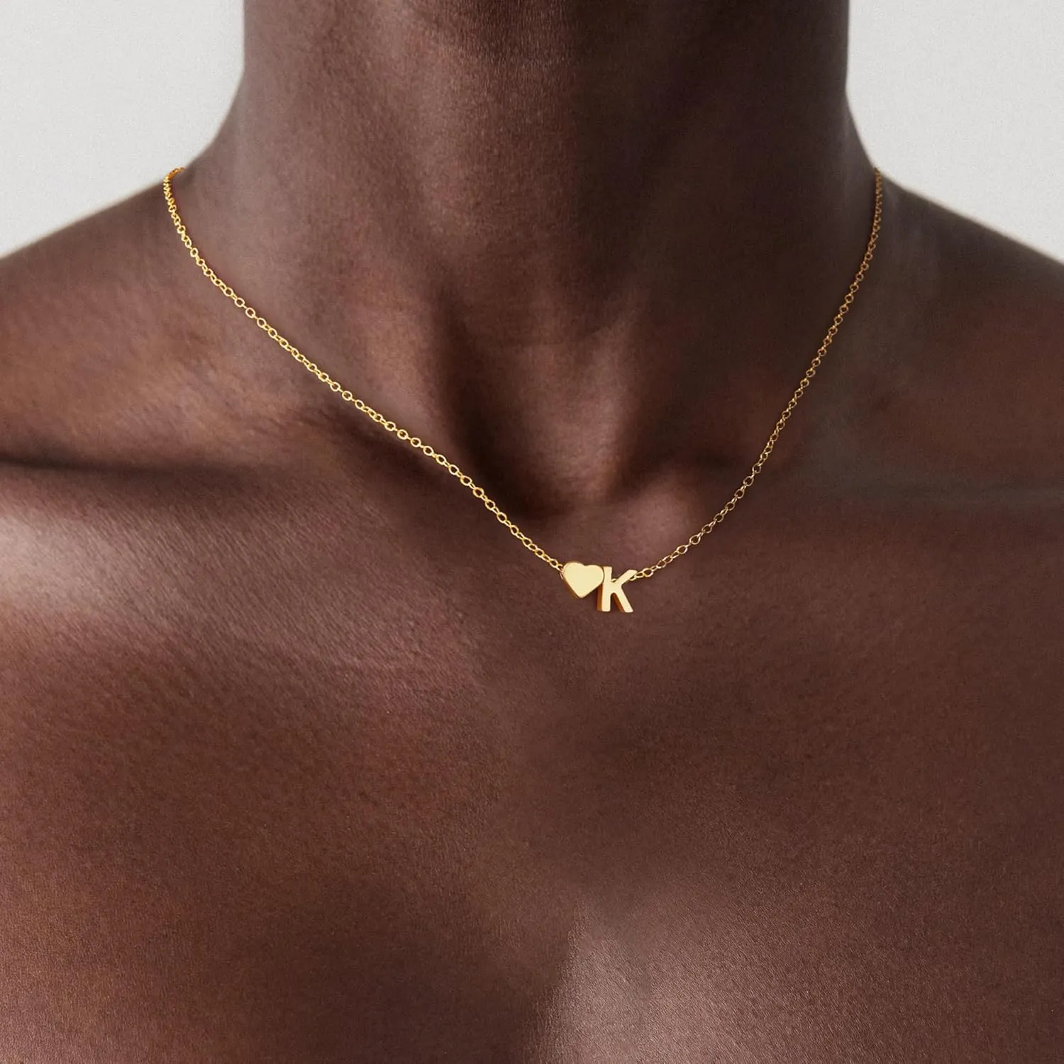 Mother Day Gifts for Mom from Daughter Son - 14K Gold Plated Heart Initial Necklaces for Women, Dainty Tiny Gold Necklace Women Jewelry, Birthday Gift Graduation Gifts for Her Mothers Day Gift