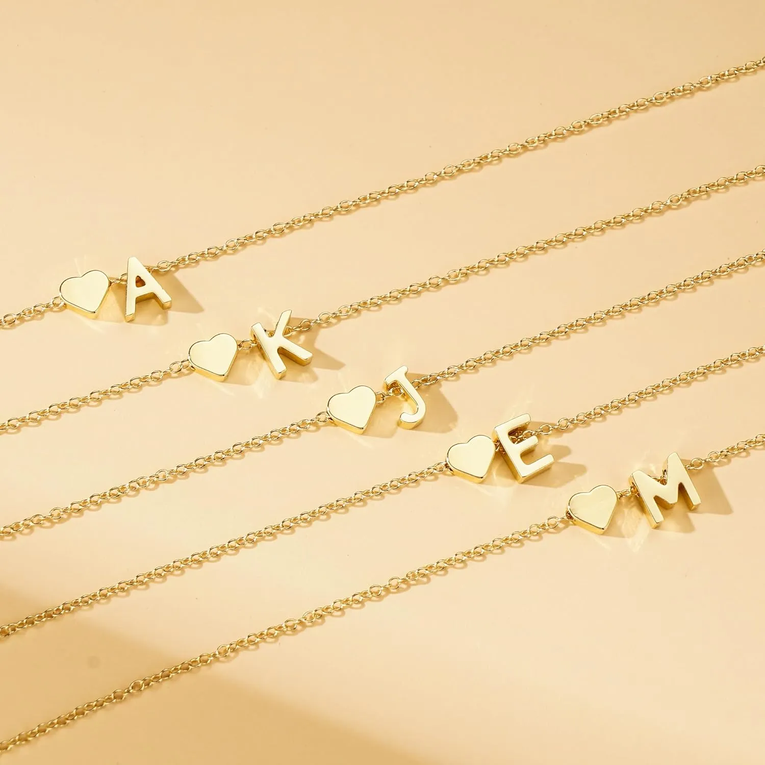 Mother Day Gifts for Mom from Daughter Son - 14K Gold Plated Heart Initial Necklaces for Women, Dainty Tiny Gold Necklace Women Jewelry, Birthday Gift Graduation Gifts for Her Mothers Day Gift