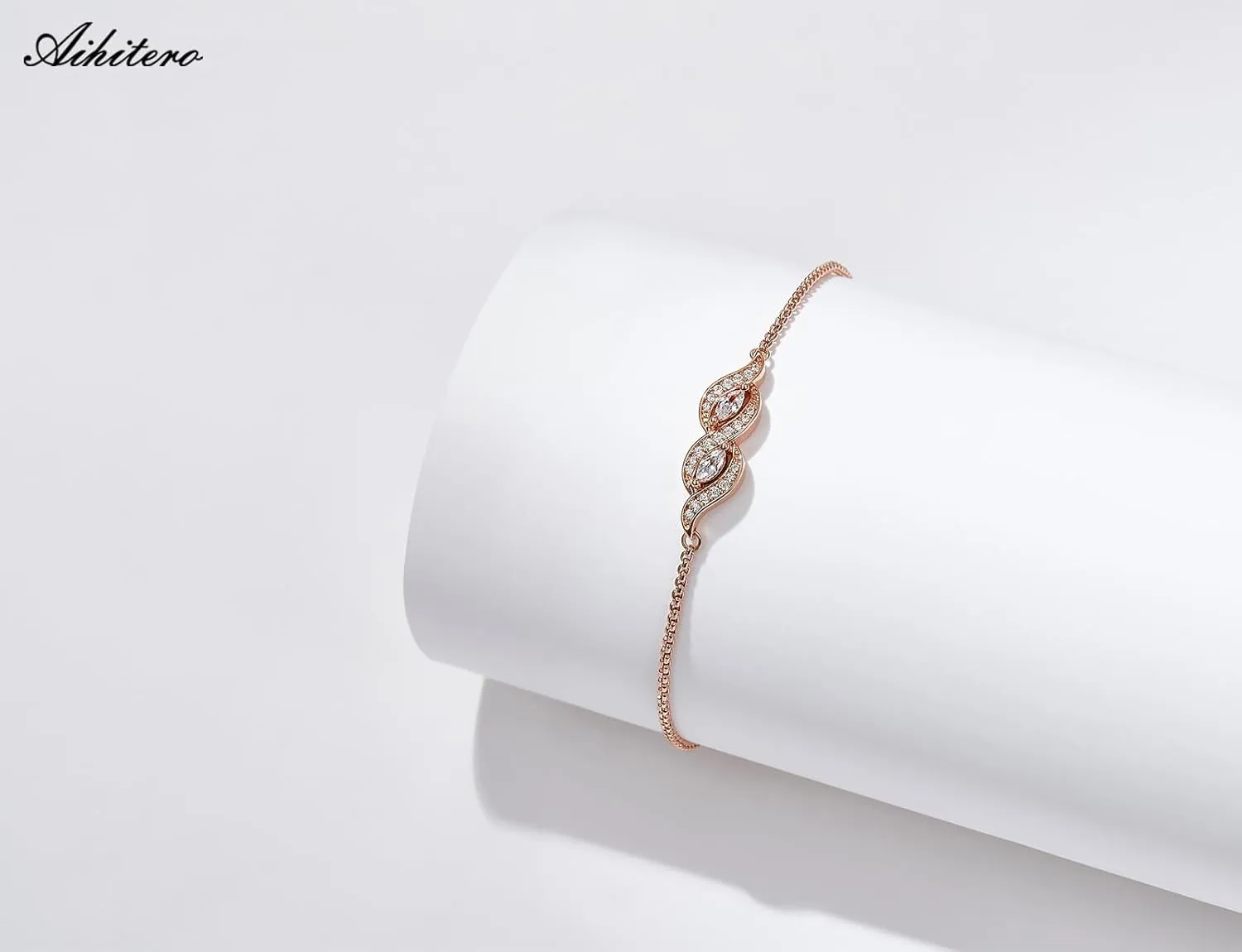 Mothers Day Gifts, Interlocking Hearts/Circles/Infinity/Flower/4 Leaf Clover Adjustable Link Chain Bracelet, Christmas Birthday Love Jewelry Present for Women Girls Mom Daughter Sister