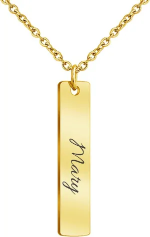 MOTICIUS Name Bar Necklace for Women Personalized Name Necklace Gift Custom Jewelry With Gift Box Custom Necklaces for Women Mom Engraved Necklace for Women Valentines Day Mothers Day Gift