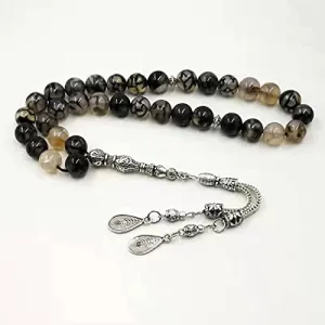 Muslim Man's Bracelets Natural agates Tasbih gift Islam rosary misbaha Featured prayer beads 33 66 99beads (12mm, 99 beads)