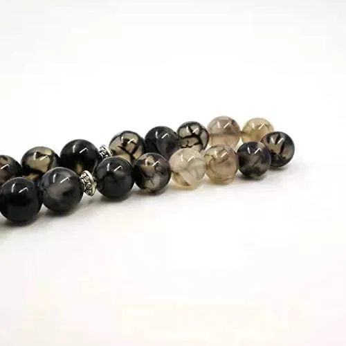 Muslim Man's Bracelets Natural agates Tasbih gift Islam rosary misbaha Featured prayer beads 33 66 99beads (12mm, 99 beads)