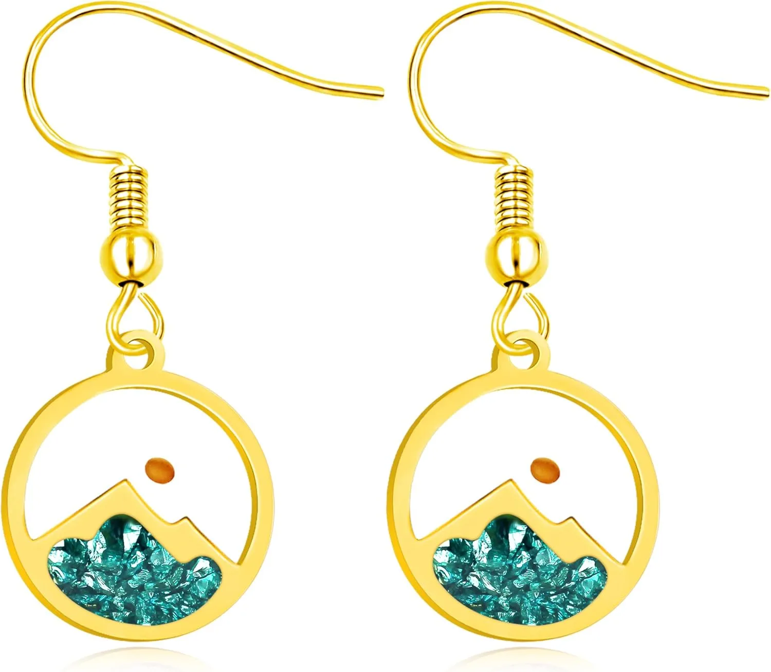 Mustard Seed Round Mountain Golden stainless steelStainless Steel Inspirational Earrings and Faith Jewelry, Suitable for Female Christians | Inspirational Faith and Mobile Mountain