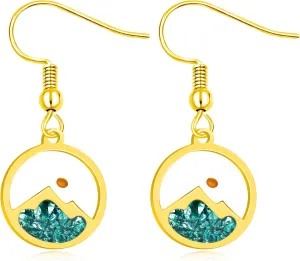 Mustard Seed Round Mountain Golden stainless steelStainless Steel Inspirational Earrings and Faith Jewelry, Suitable for Female Christians | Inspirational Faith and Mobile Mountain
