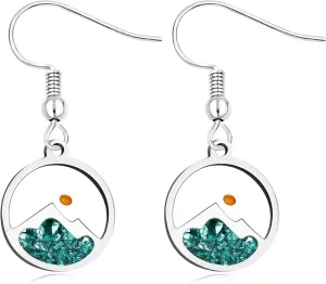 Mustard Seed Round Mountain Stainless Steel Inspirational Earrings and Faith Jewelry, Suitable for Female Christians | Inspirational Faith and Mobile Mountain