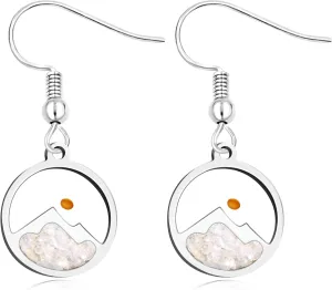 Mustard Seed Round Mountain Stainless Steel Inspirational Earrings and Faith Jewelry, Suitable for Female Christians | Inspirational Faith and Mobile Mountain
