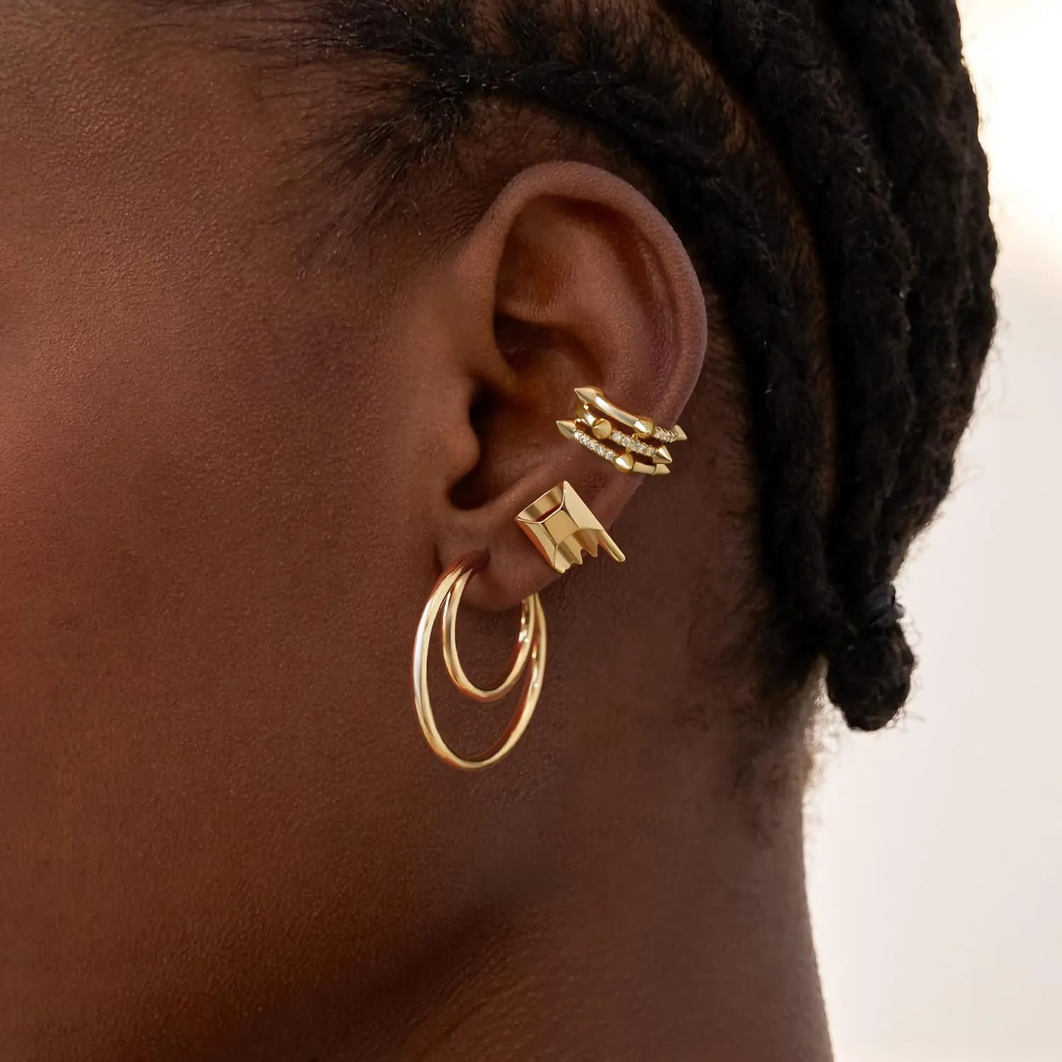 MYEARS Women Ear Cuff Earring Gold Non Pierced Ear Cartilage Clip on Wrap Hoop 14K Gold Filled Tiny Boho Beach Simple Minimalist Delicate Handmade Hypoallergenic Jewelry Gift-Sold as Single/Pair