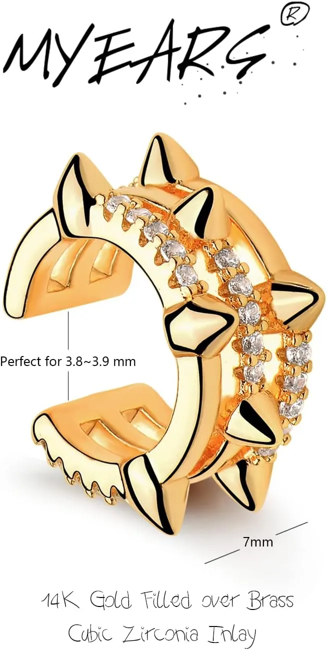 MYEARS Women Ear Cuff Earring Gold Non Pierced Ear Cartilage Clip on Wrap Hoop 14K Gold Filled Tiny Boho Beach Simple Minimalist Delicate Handmade Hypoallergenic Jewelry Gift-Sold as Single/Pair