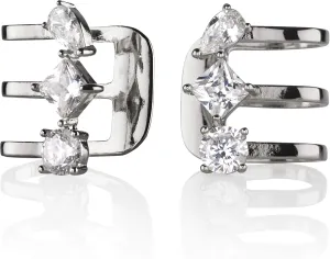 Namana Ear Cuff Earrings for Women, Silver, Gold, or Rose Gold Ear Cuffs for Non-Pierced Ears, Ear Cuffs for Women set with Cubic Zirconia Stones