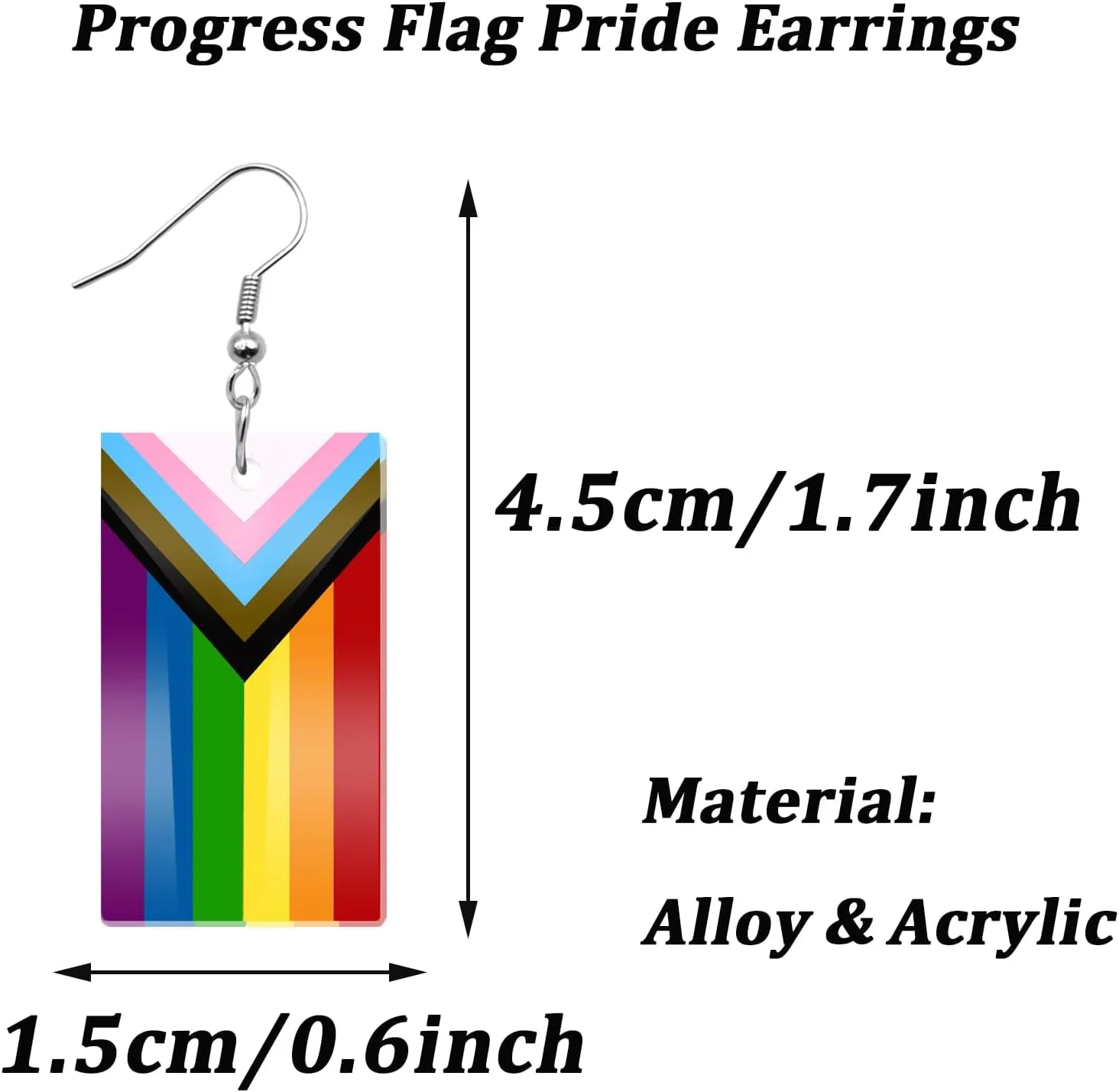 Nanafast LGBT Rainbow Pride Earrings for Women Lesbian Bisexual Pansexual Transgender Nonbinary Asexual Gender Fluid Progress Flag Heart Earrings LGBTQ Pride Jewelry for Pride Month