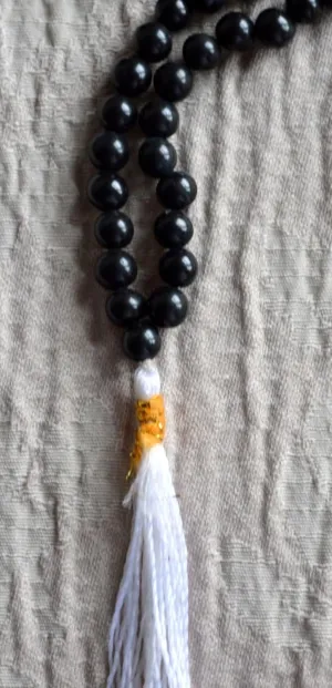 Natural Black Onyx 6mm 108 Mala Beads, Spiritual, Meditation Beads, Reiki, Japa Mala, Buddhist Prayer Beads, Yoga Bracelet, healing beads LKMALA-RRGU-1782