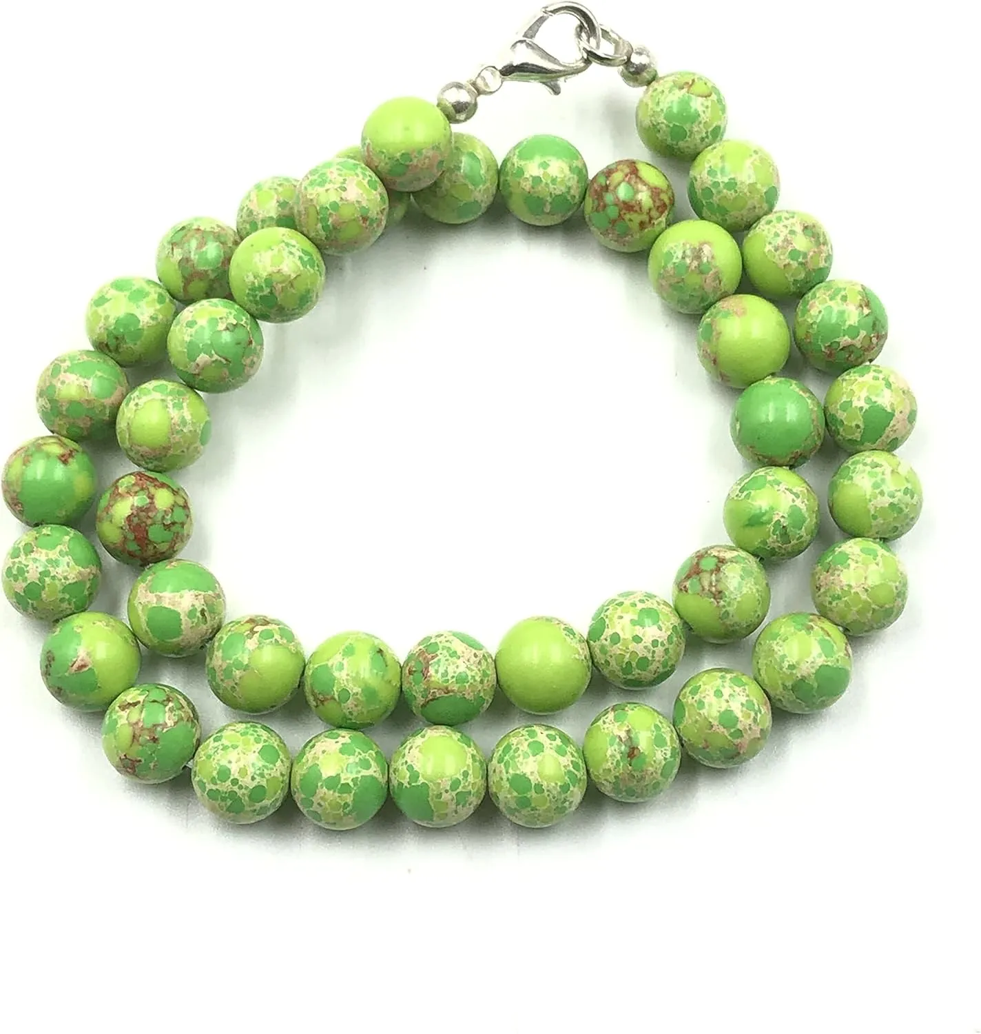 Natural Green Copper Turquoise Gemstone Round Beaded Stretchable 15.5Inches Choker Necklace For Girls & Women, Handmade Designer Gift, Charm ,Couple Necklace
