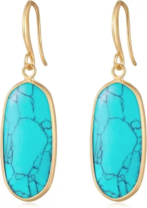 Natural Stone Bohemia Gold Plated Summer Earrings Drop Dangle Earrings for Women Jewelry Gifts