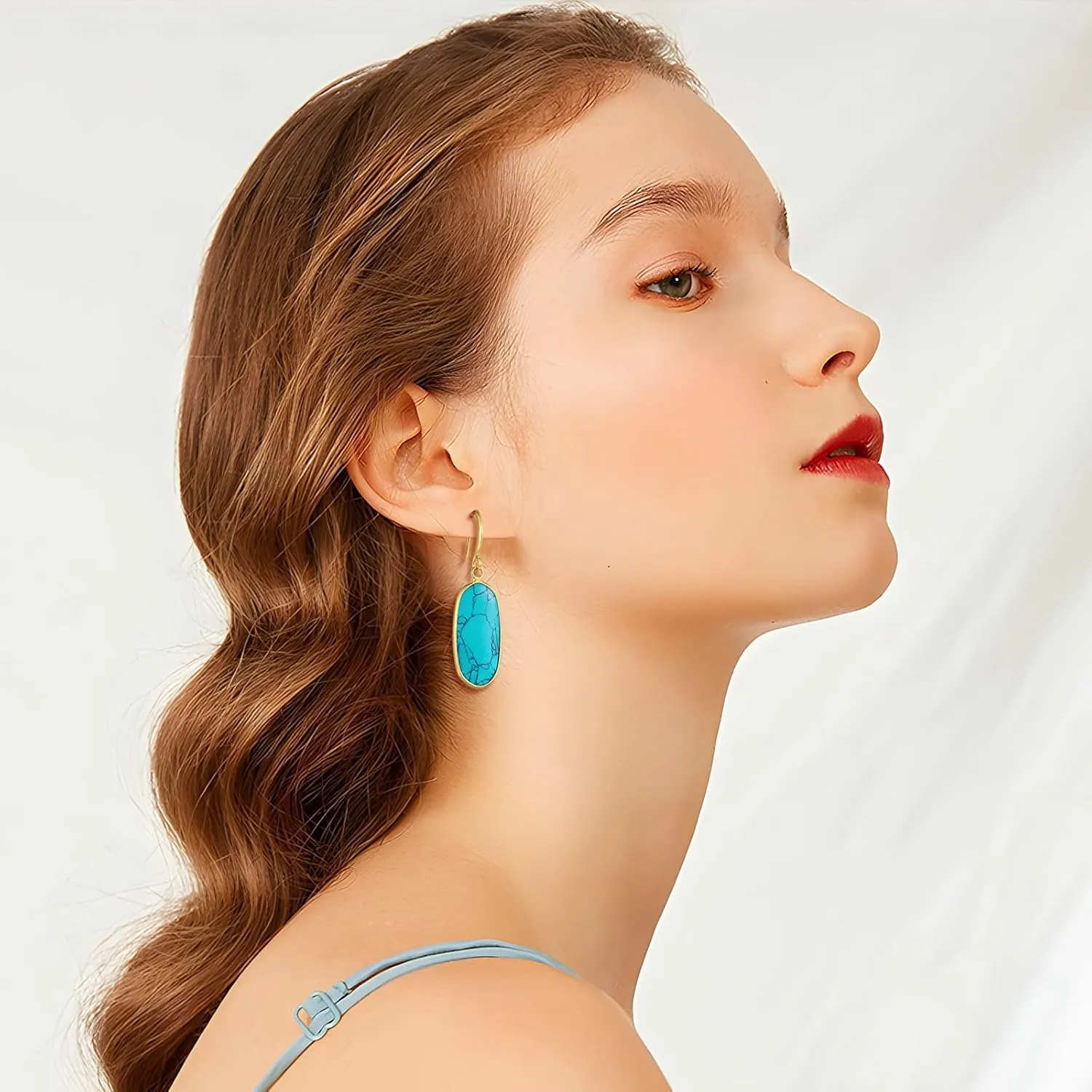 Natural Stone Bohemia Gold Plated Summer Earrings Drop Dangle Earrings for Women Jewelry Gifts