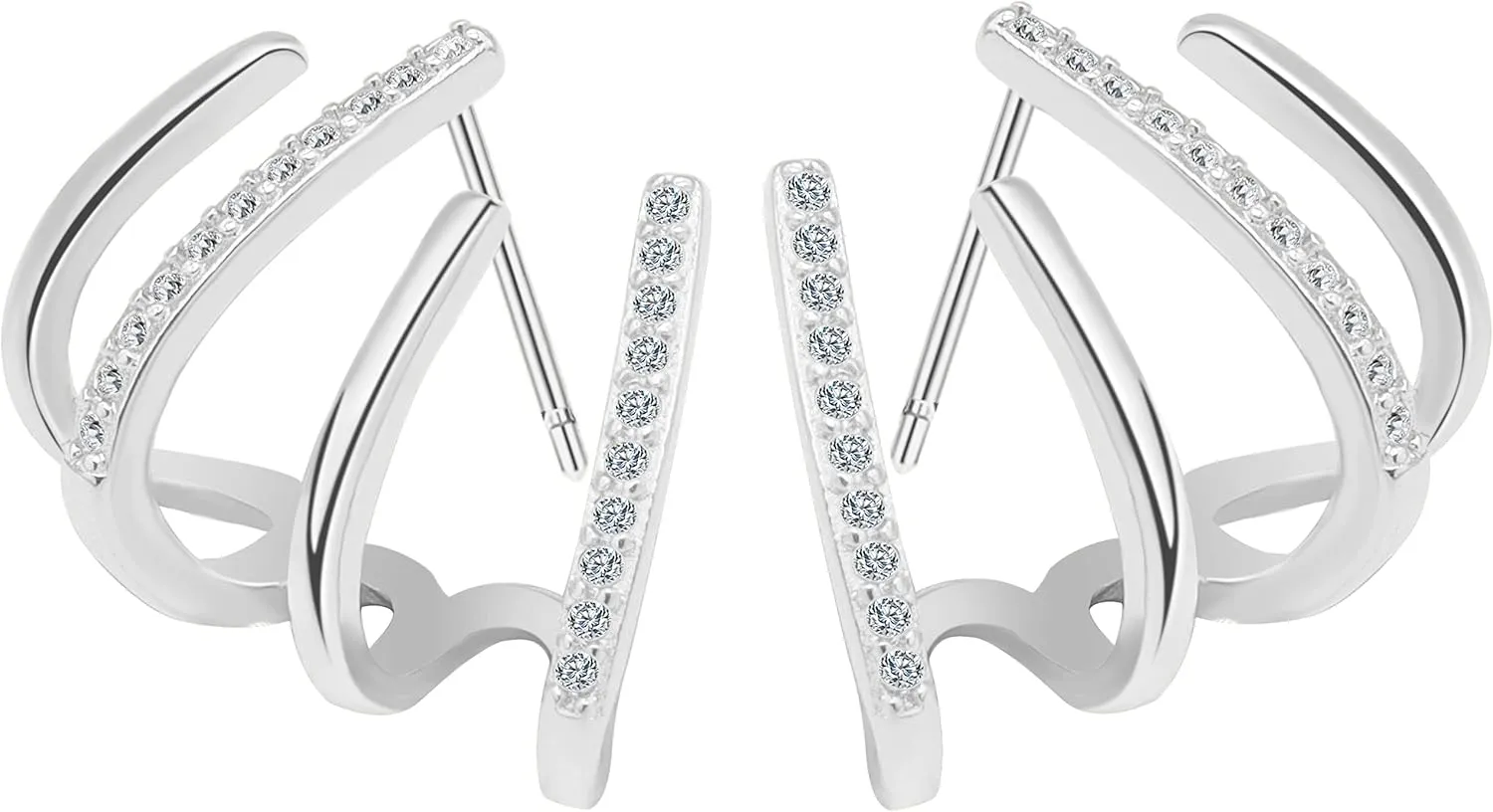 Needle Claw Earrings for Wrap Stud Ear Cuff for Women Earring Cuff Claw Stud Ear Cuffs Hoop Earrings Luxury Trendy Minimalist Dainty Tiny Ear Wrap Cuff Piercing Studs Earrings for Women