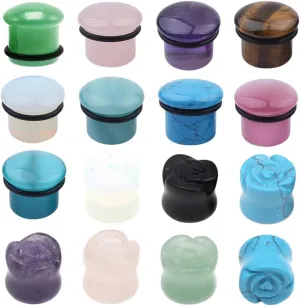 New 2026 Arrive Unisex 1Pc Stone Ear Plug Tunnel Piercings Earring Gauges Helix Piercing Stretcher Plugs Body Jewelry 4Mm-16Mm Fashion Trendy Accessories Creative Gift For Women And Men