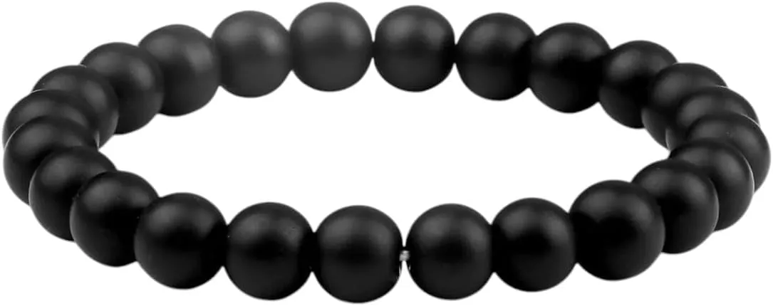 New 2026 Unisex Men Natural Volcanic Stone Bracelets Charm Matte Black Lava Onyx Beads Buddha Round Bracelet&bangle Women Yoga Prayer Decoration Jewelry Luxury Accessories Trendy Best For Gift And