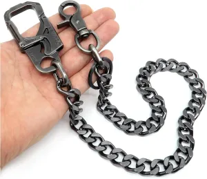 NEWTRO Wallet Chain Thick Heavy Duty with Double Action Locking Carabiner, Premium Rack Plating, Rugged Keychain for Men Bikers Pants Jeans