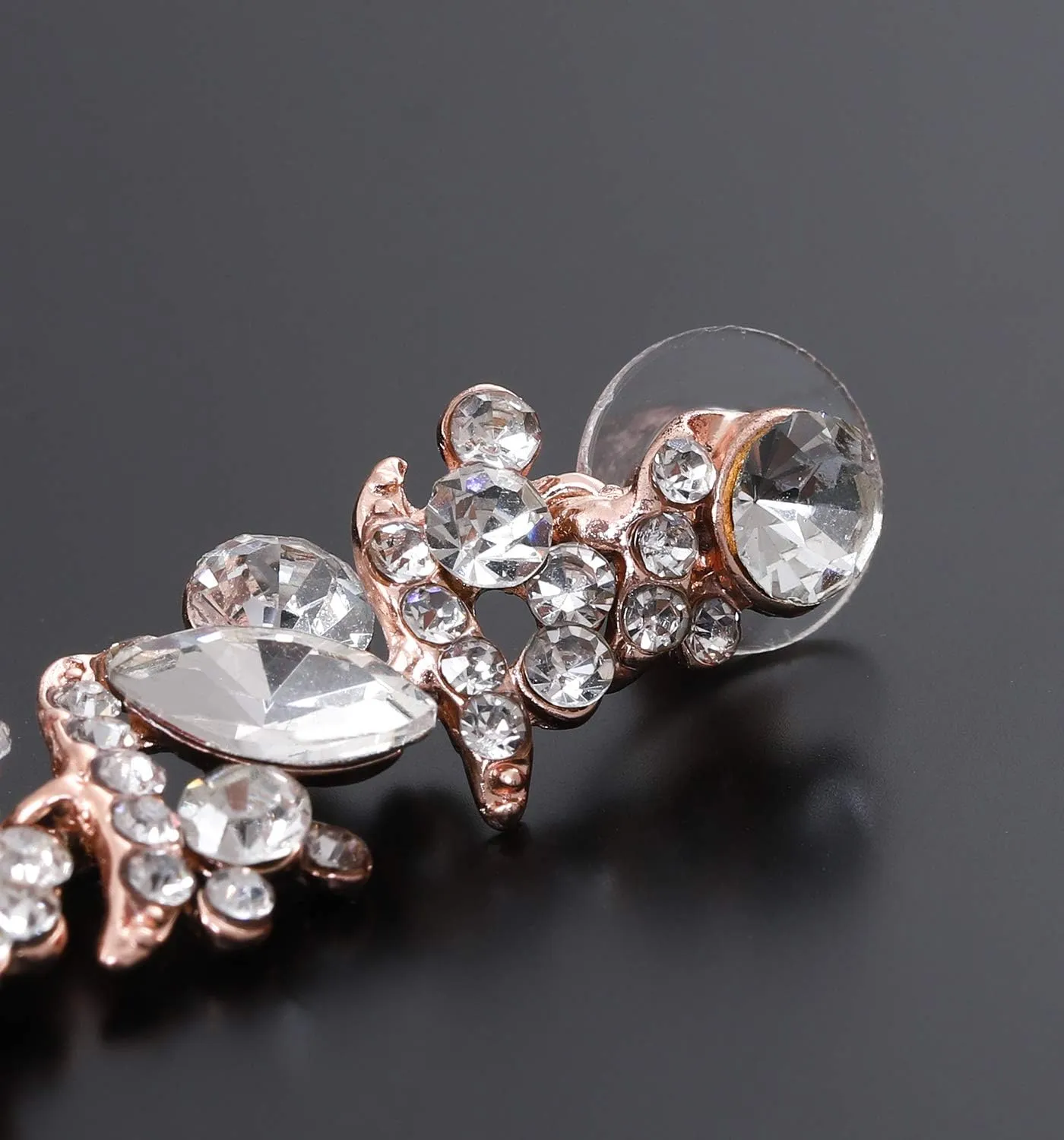 NLCAC Women's Wedding Earrings for Brides Dangling Rhinestone Crystal Chandelier Earring Drop Bridesmaids