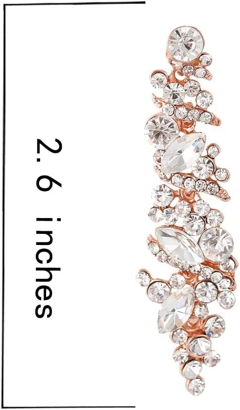 NLCAC Women's Wedding Earrings for Brides Dangling Rhinestone Crystal Chandelier Earring Drop Bridesmaids