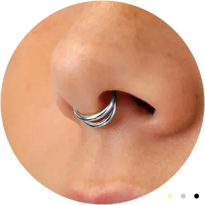 Nose Rings for Women 16G Septum rings Gold Star Clicker Hoops Daith Hoop Spikes Chain Nose Ring for Women Men Silver Piercing Jewelry