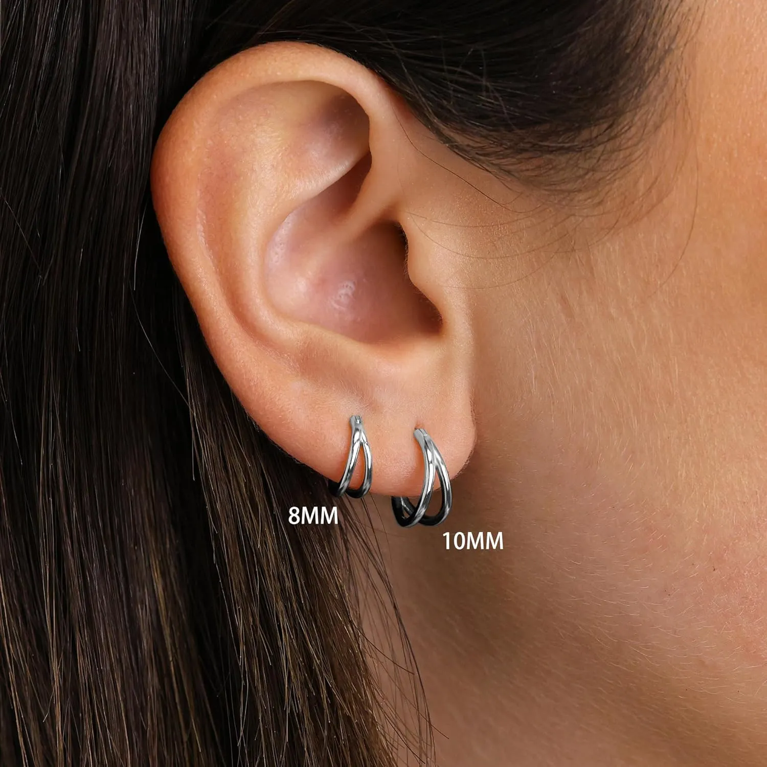 Nose Rings for Women 16G Septum rings Gold Star Clicker Hoops Daith Hoop Spikes Chain Nose Ring for Women Men Silver Piercing Jewelry