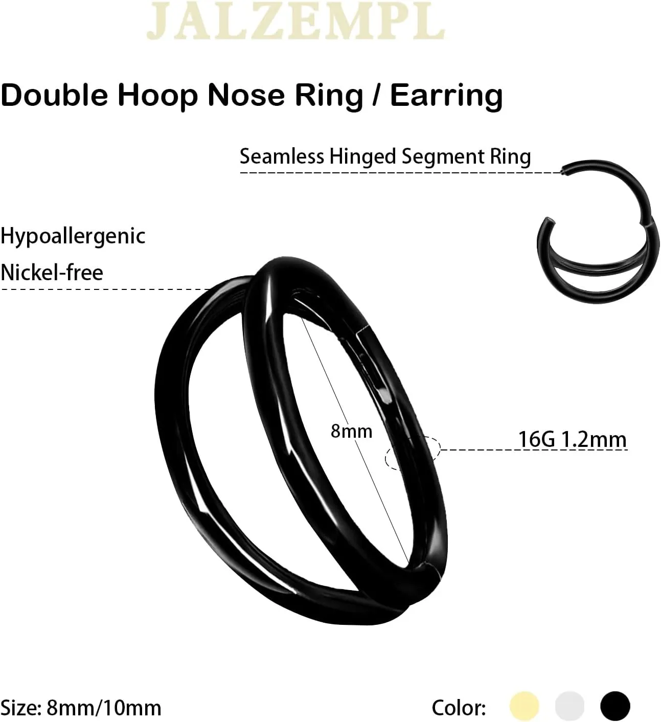 Nose Rings for Women 16G Septum rings Gold Star Clicker Hoops Daith Hoop Spikes Chain Nose Ring for Women Men Silver Piercing Jewelry