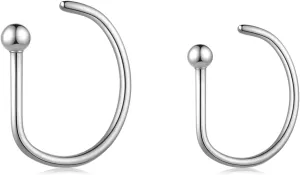 Nose Rings Hoops G23 Titanium 20G D Shape Gold Silver Black Piercing Jewelry for Women Men