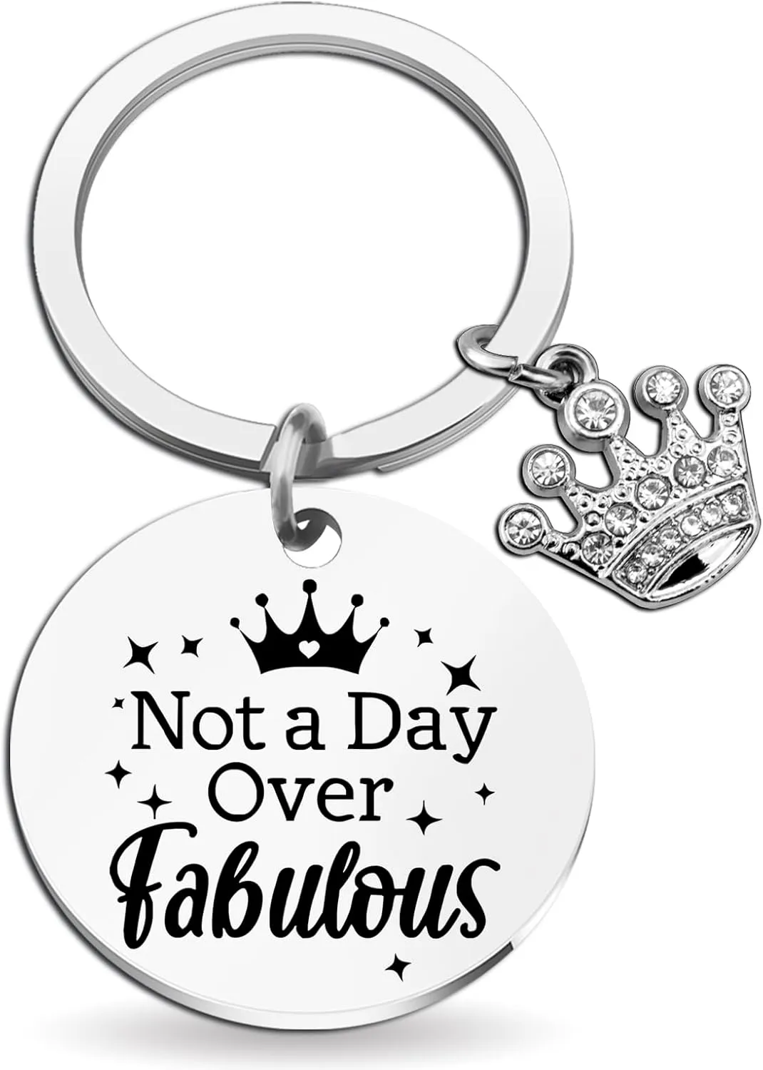 Not A Day Over Fabulous Keychain Gifts Best Birthday Gifts Ideas for Women Girls Funny Womens Bday Gift for Her, Friends, Coworkers, Daughter, Sister, Wife, Mom, Aunt