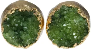Nupuyai Druzy Crystal Quartz Geode Stud Earrings for Women, Stone Earrings