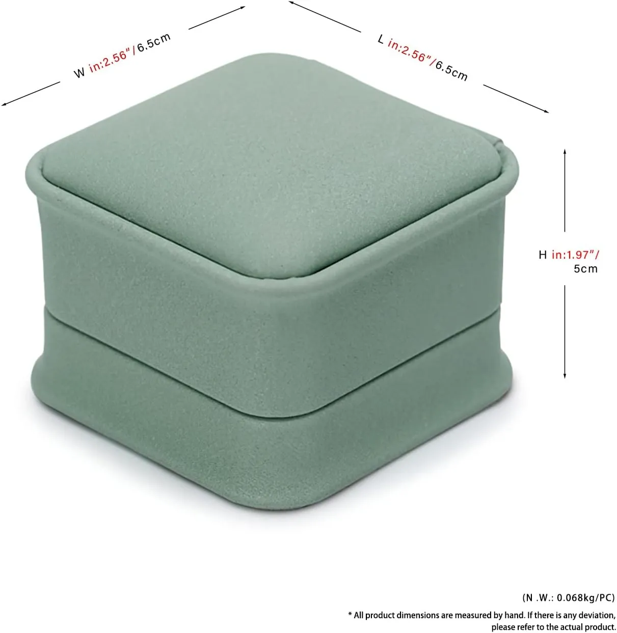 Olive-green Leather Engagement Proposal Ring Box Velvet Interior Jewelry Ring Gift Box