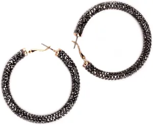 Olivia Welles Charm Crystal Hoop Earrings for Women, Gold Plated Rhinestone Hoop Earrings for Women Fashion Jewelry on Any Occasion