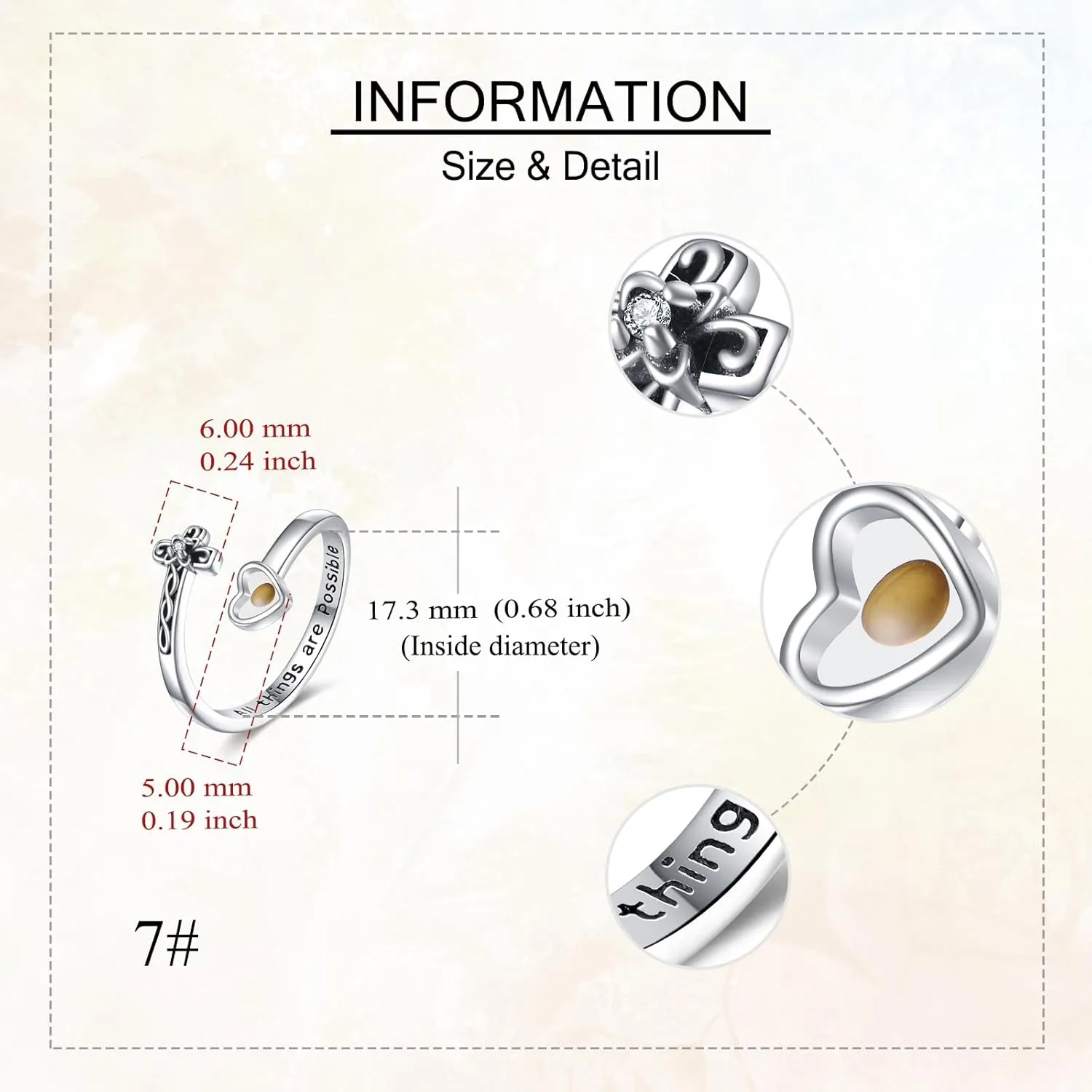 ONEFINITY Cross Rings for Women 925 Sterling Silver Jesus/Mustard Seed Cross Ring Faith over Fear Hope Spoon Rings Christian Religion Jewelry for Women Daughter Friend