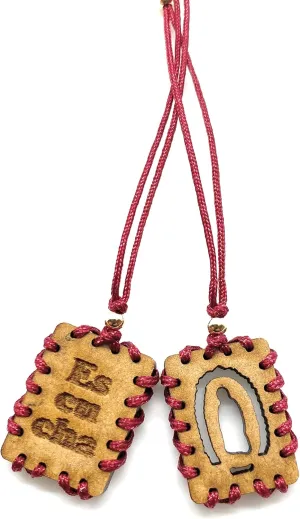 Our Virgin of Guadalupe Sacred Scapular Necklace Red Cord Religious Jewelry for Woman