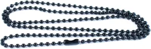 Paracord Planet Ball Chain Dog Tag Necklace - 4 and 24 Inches Long - 2.0 or 2.4mm Bead Size - Matching Connector - Adjustable Metal Bead Chain