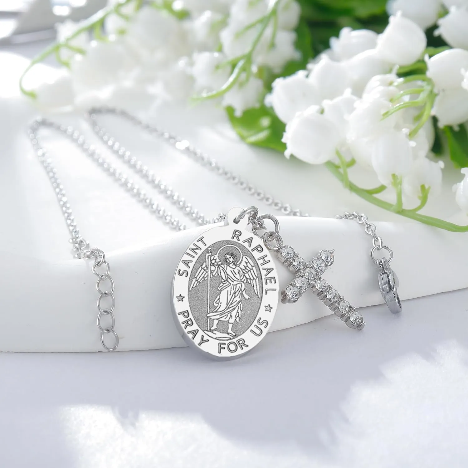 PARTNER Protectional Cross Necklace for Women MenSt Michael/Archangel Raphael/St Christopher/St Jude/St Joseph/St Anthony Medal Necklace Gifts for Women Men