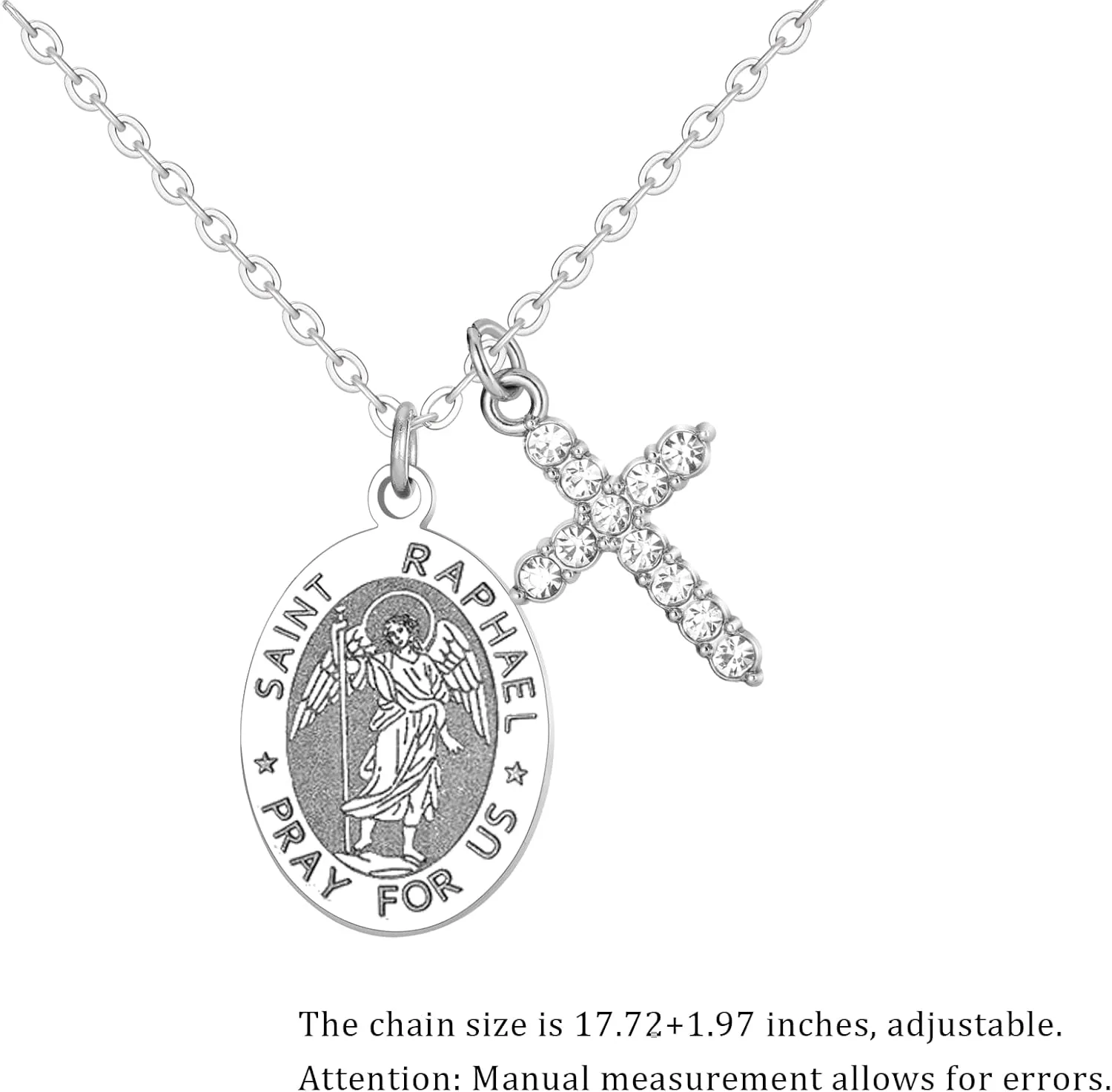 PARTNER Protectional Cross Necklace for Women MenSt Michael/Archangel Raphael/St Christopher/St Jude/St Joseph/St Anthony Medal Necklace Gifts for Women Men