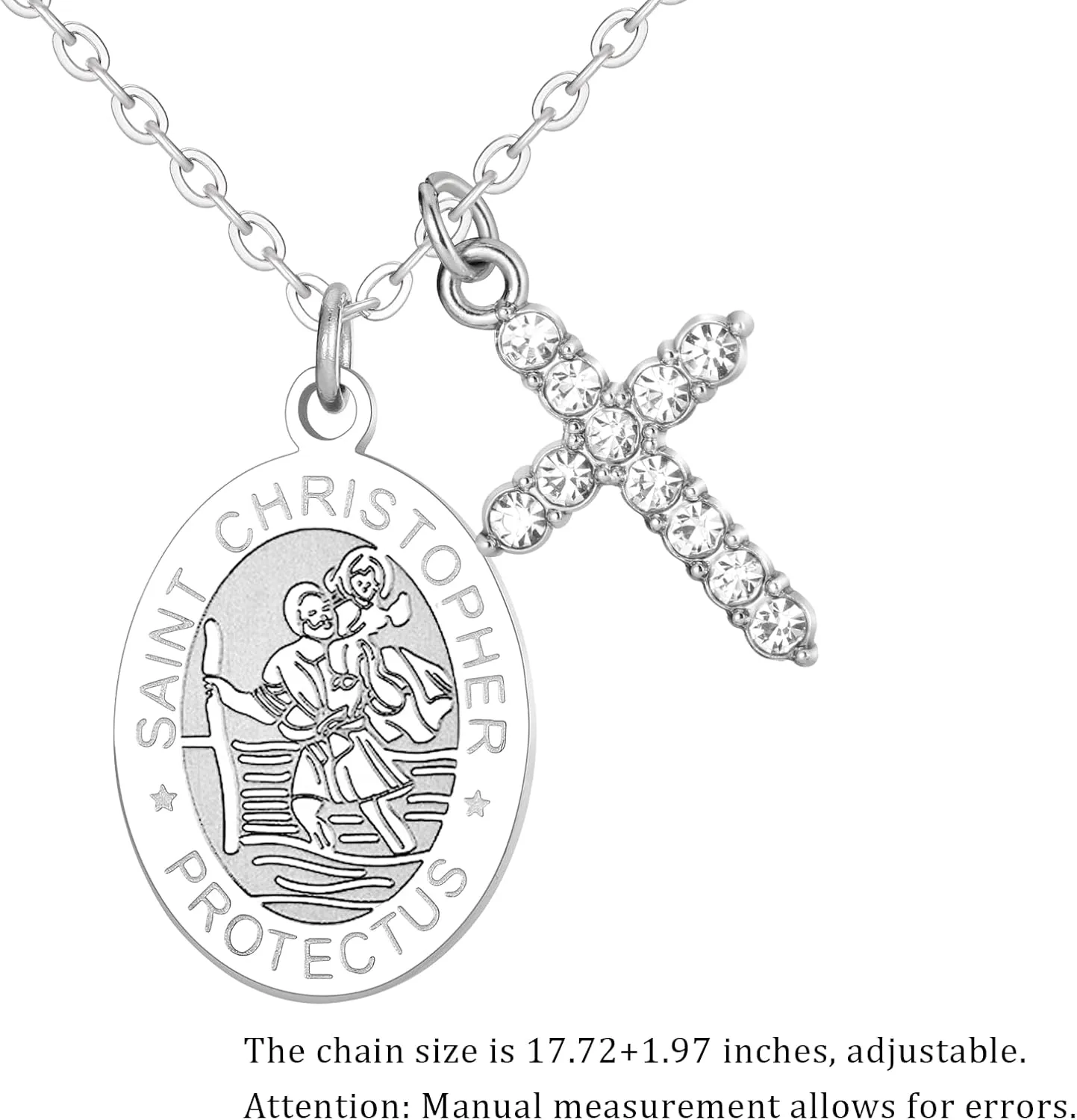 PARTNER Protectional Cross Necklace for Women MenSt Michael/Archangel Raphael/St Christopher/St Jude/St Joseph/St Anthony Medal Necklace Gifts for Women Men