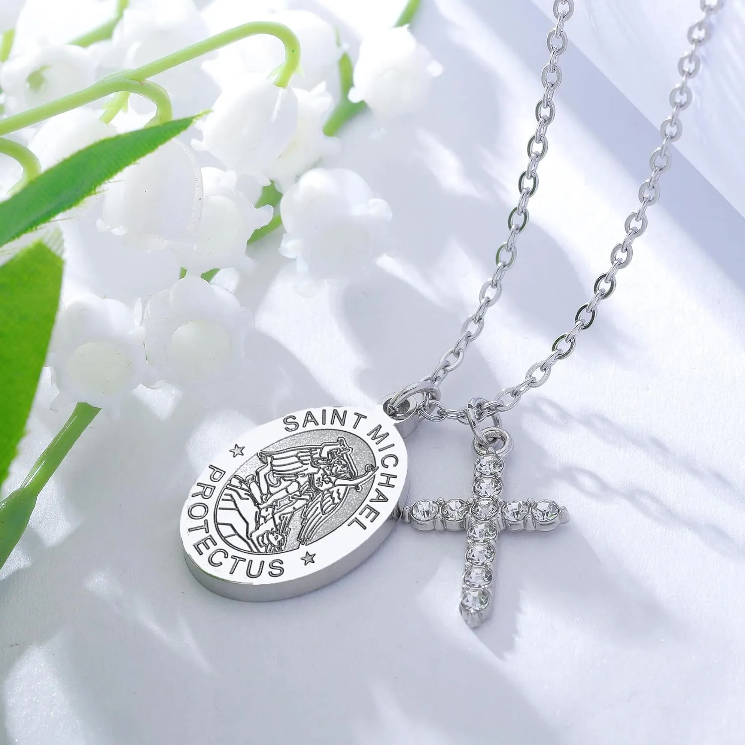 PARTNER Protectional Cross Necklace for Women MenSt Michael/Archangel Raphael/St Christopher/St Jude/St Joseph/St Anthony Medal Necklace Gifts for Women Men