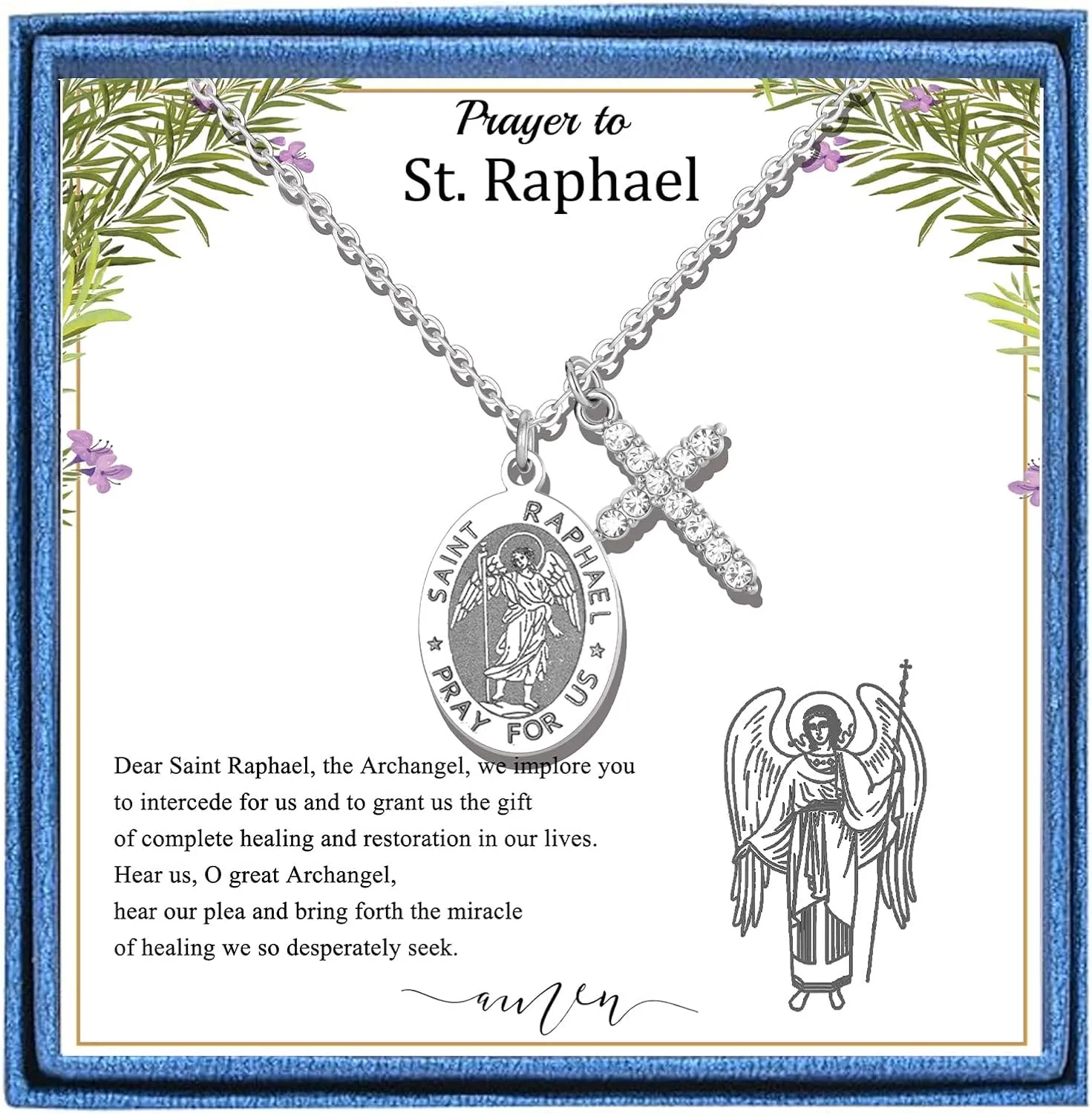 PARTNER Protectional Cross Necklace for Women MenSt Michael/Archangel Raphael/St Christopher/St Jude/St Joseph/St Anthony Medal Necklace Gifts for Women Men