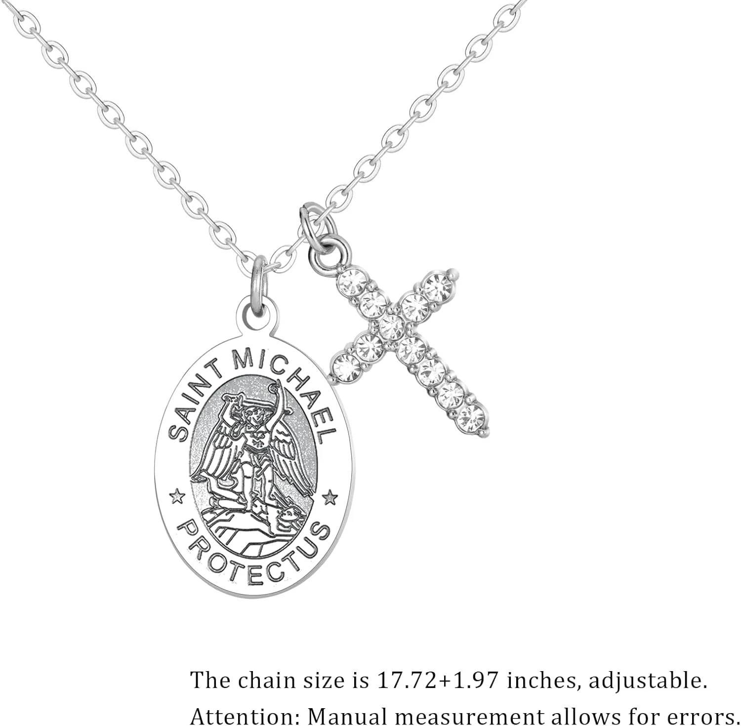 PARTNER Protectional Cross Necklace for Women MenSt Michael/Archangel Raphael/St Christopher/St Jude/St Joseph/St Anthony Medal Necklace Gifts for Women Men